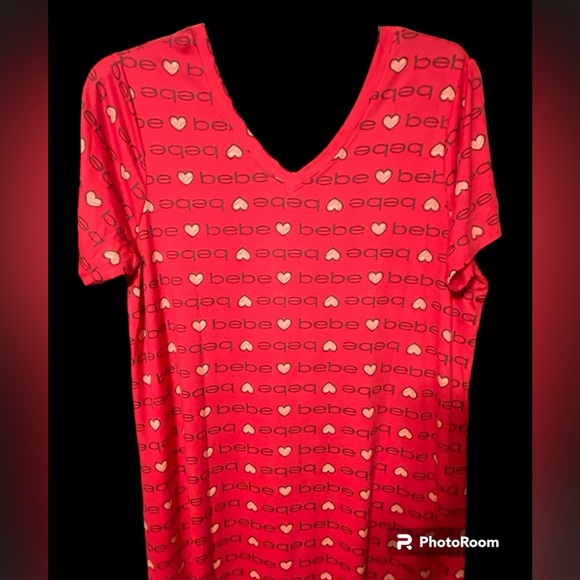 NWT•Bebe Women’s Plus Pink T-Shirt Nightgown - Picture 6 of 8